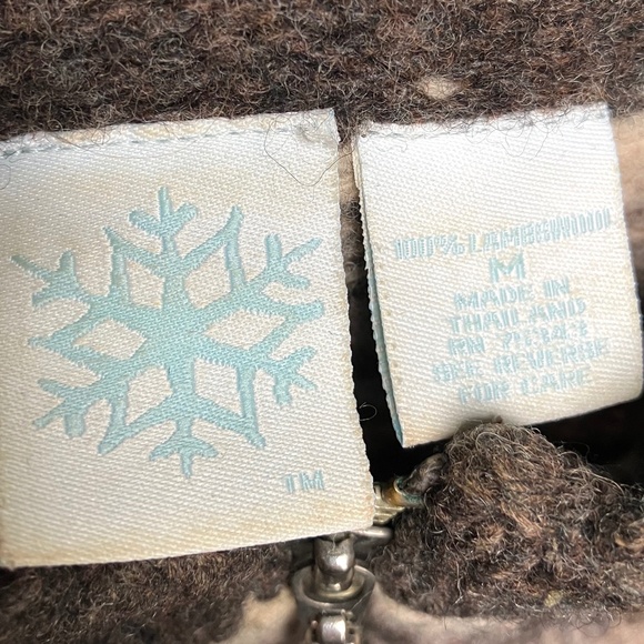 Fair Isle Brown Wool Cardigan Full Zip Sweater  M - Picture 6 of 6